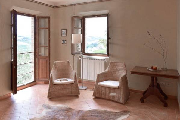 Living room of the big apartment in Casa Ciao Bella, Carasassai, Le Marche, Italy
